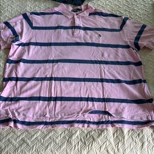 Ralph Lauren Pink and Navy Striped Polo